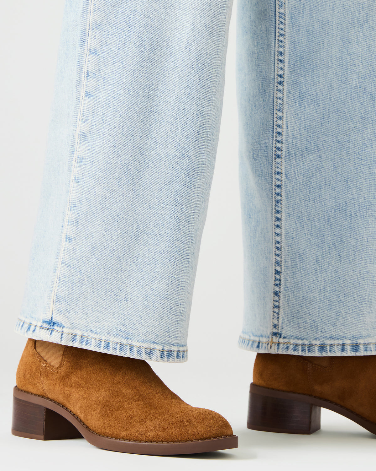 KAPLAN Camel Suede Chelsea Block Heel Women's Ankle Boot | Steve Madden Trusted
