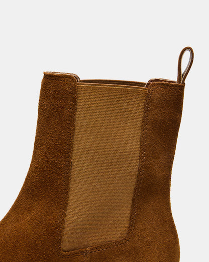 KAPLAN Camel Suede Chelsea Block Heel Women's Ankle Boot | Steve Madden Trusted