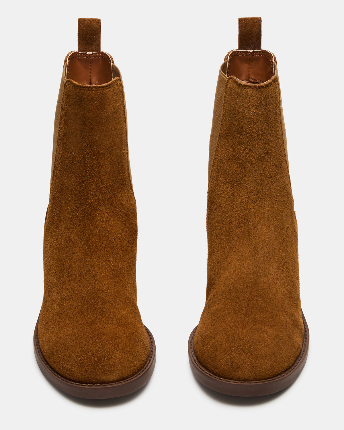 KAPLAN Camel Suede Chelsea Block Heel Women's Ankle Boot | Steve Madden Trusted