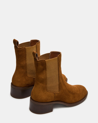 KAPLAN Camel Suede Chelsea Block Heel Women's Ankle Boot | Steve Madden Trusted