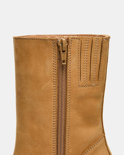 FUSION Banana Leather Square-Toe Block Heel Women's Ankle Boot | Steve Madden Premium