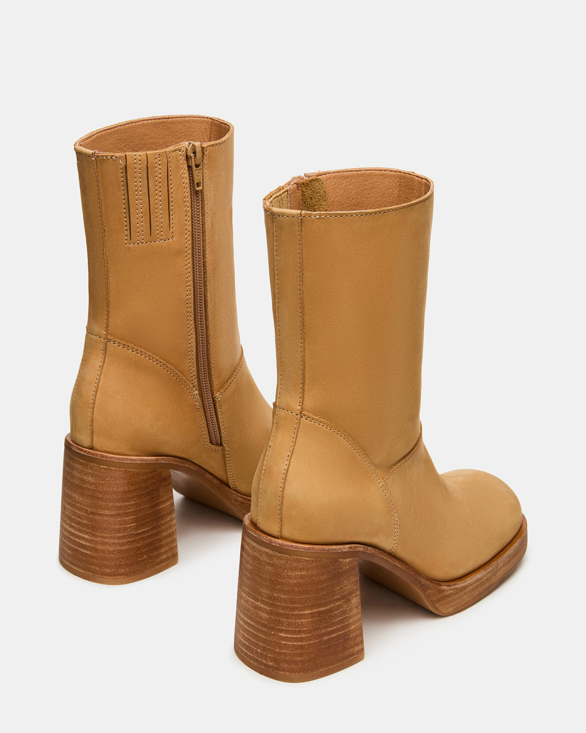 FUSION Banana Leather Square-Toe Block Heel Women's Ankle Boot | Steve Madden Premium