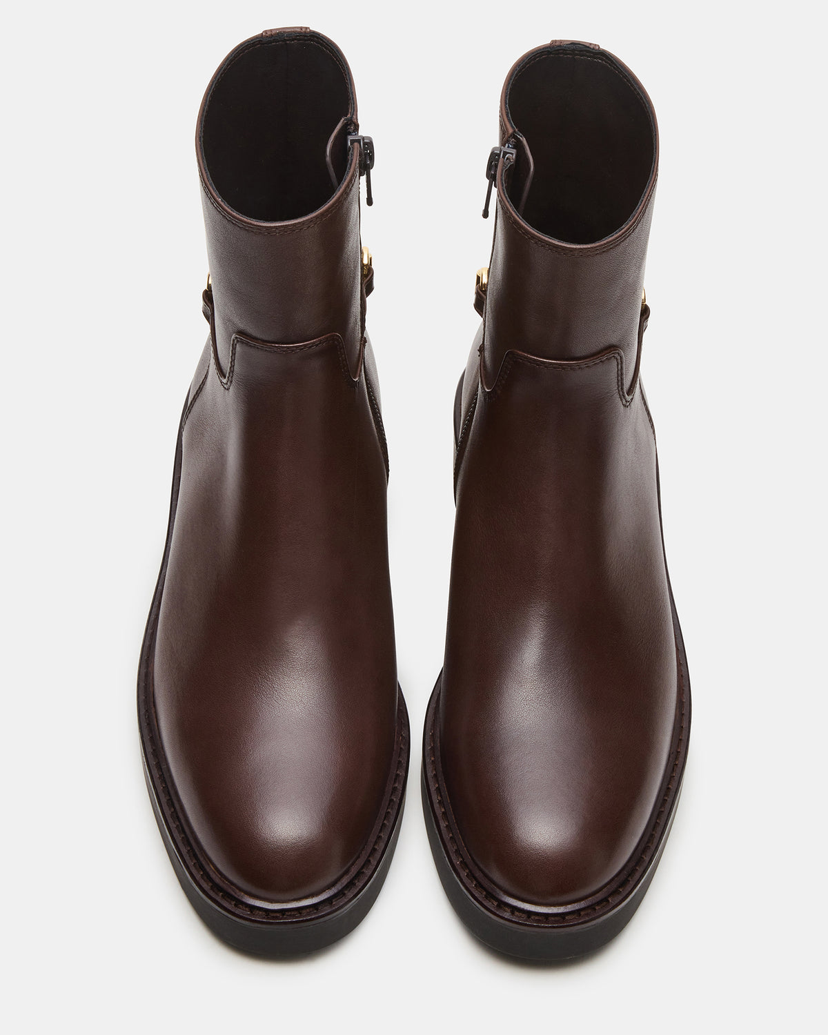 DIABLO Brown Leather Women's Ankle Boot | Steve Madden Featured