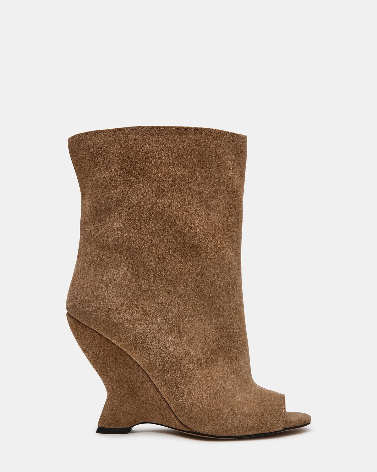 RYLIX Taupe Suede Wedge Peep-Toe Women's Ankle Boot | Steve Madden Top Pick