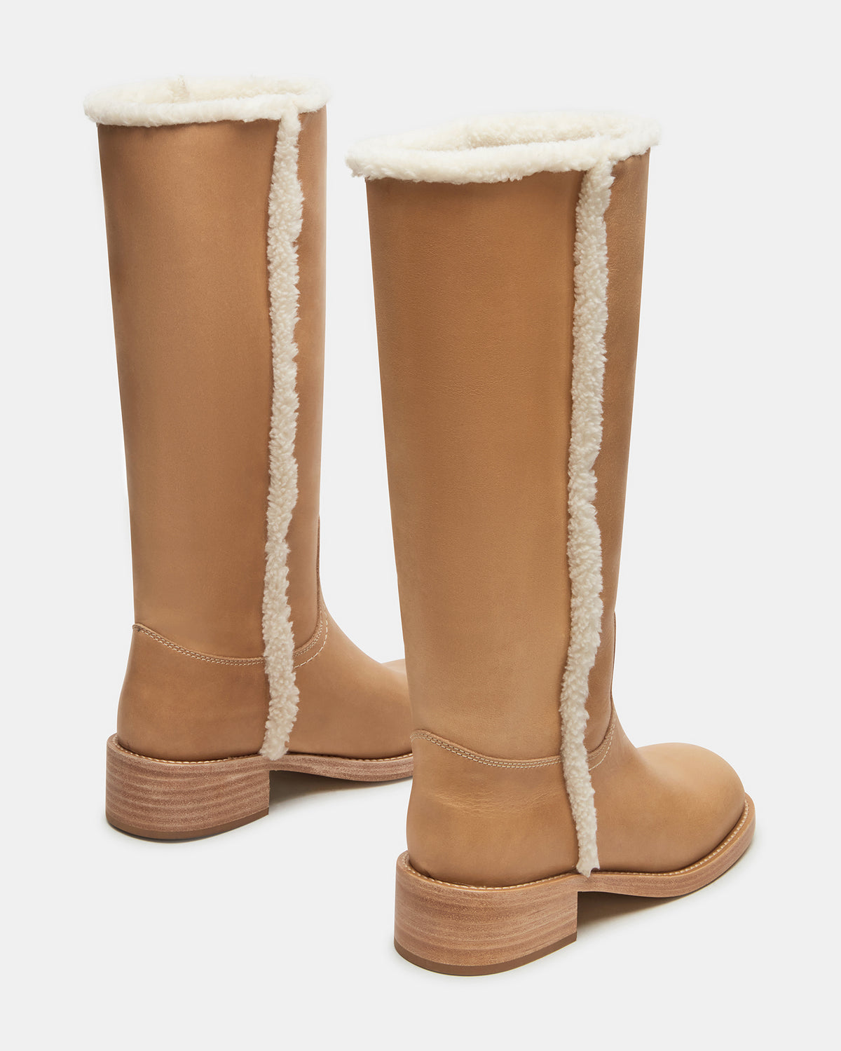 RIGGS Faux Fur Banana Leather Square-Toe Women's Boot | Steve Madden Exclusive