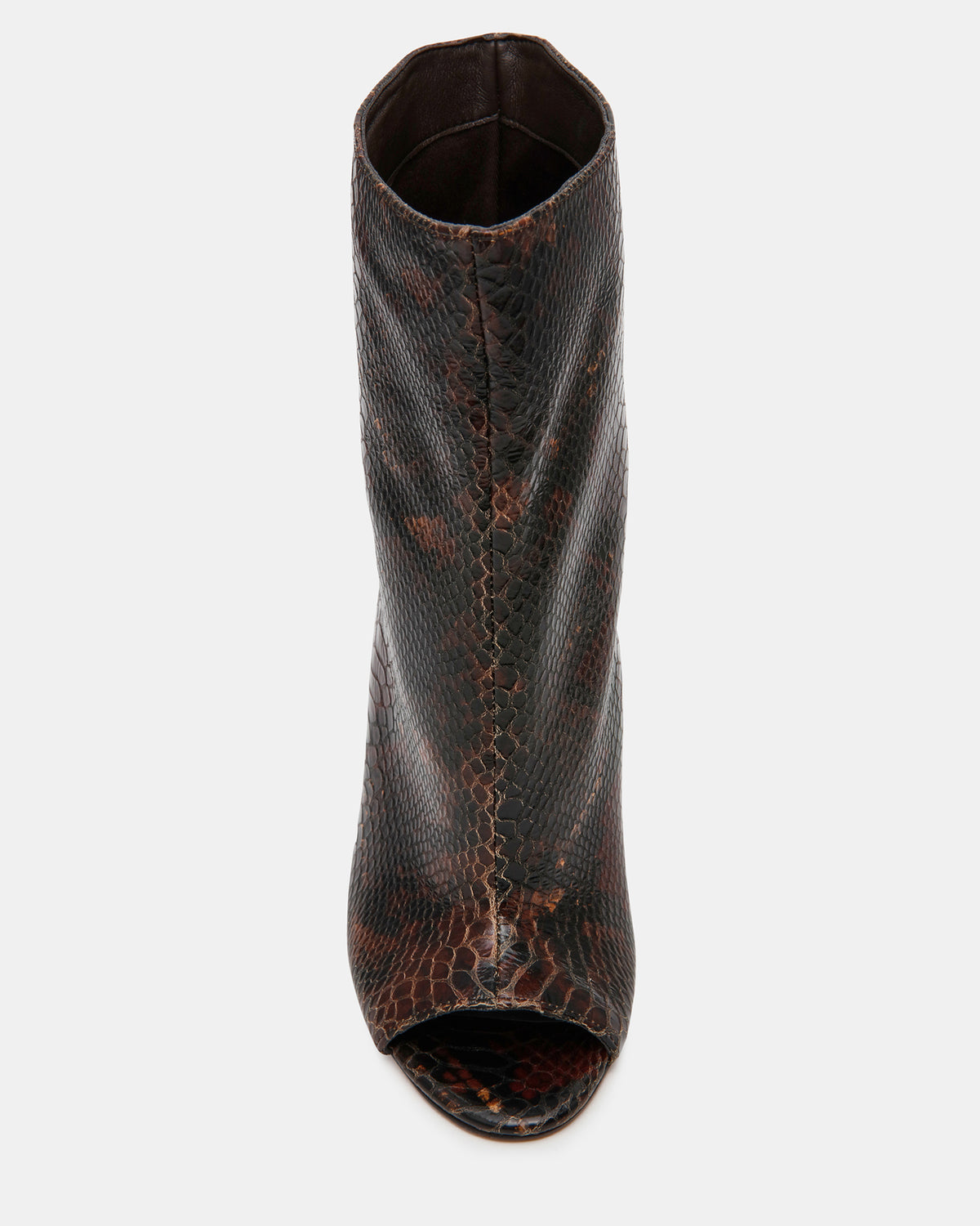 RYLIX Brown Snake Wedge Peep-Toe Women's Ankle Boot | Steve Madden Quality