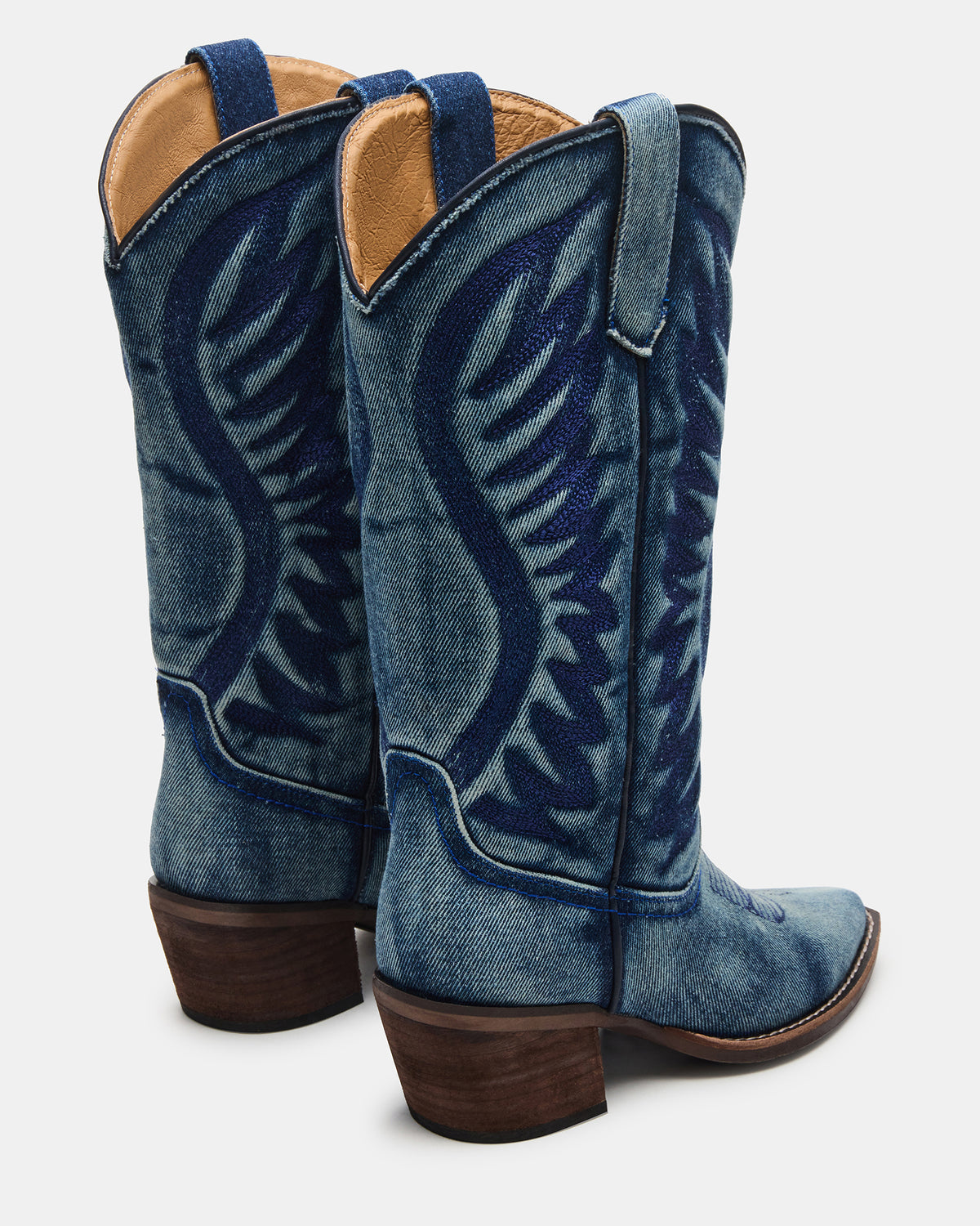 ALBANY Denim Fabric Wide Calf Pointed-Toe Women's Western Boot | Steve Madden Quality