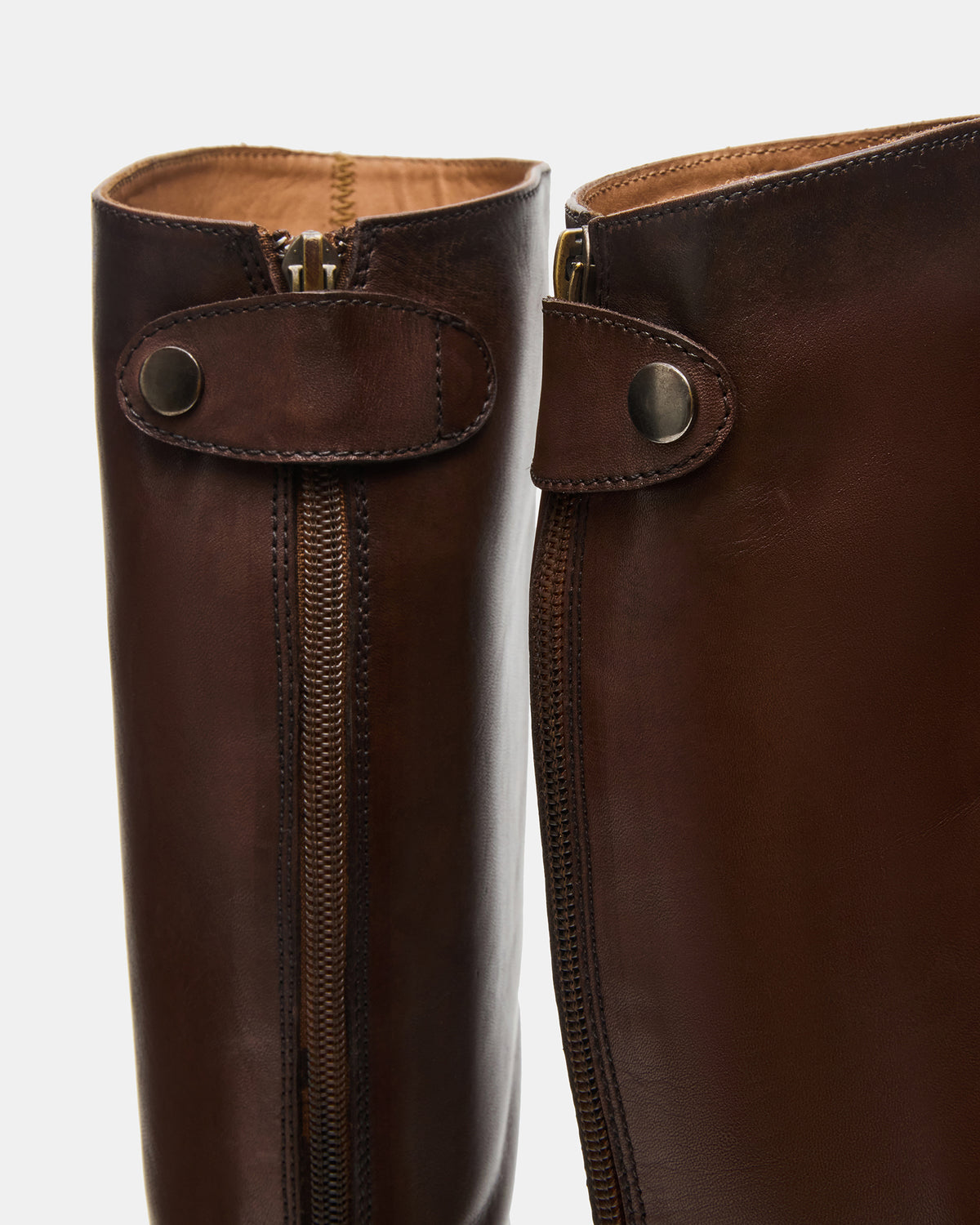 BEREN Brown Leather Knee-High Women's Riding Boot | Steve Madden Latest
