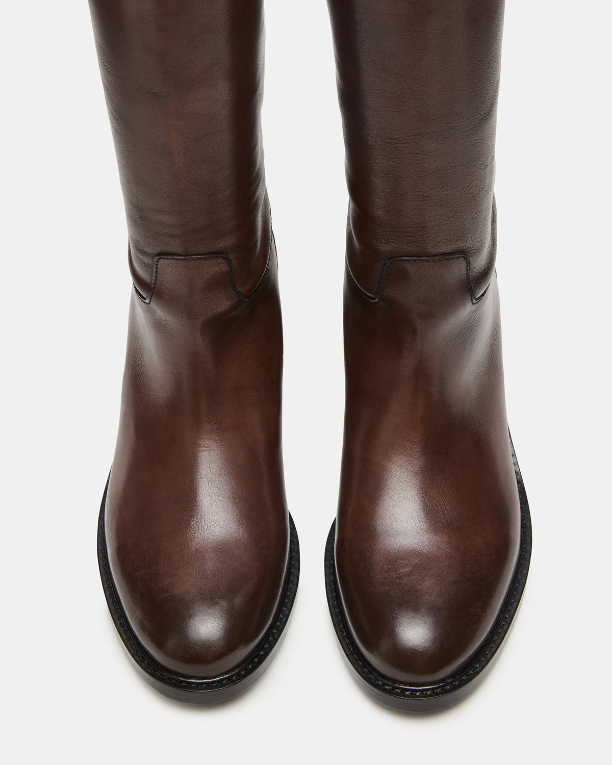 BEREN Brown Leather Knee-High Women's Riding Boot | Steve Madden Latest