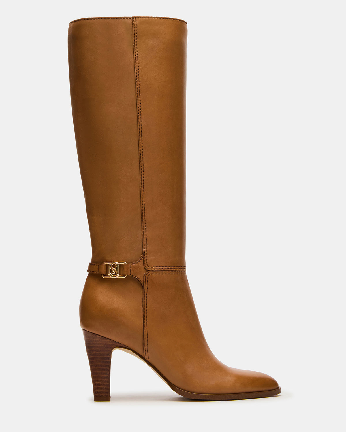 RHETT Tan Leather Knee-High Heeled Women's Boot | Steve Madden Top Pick