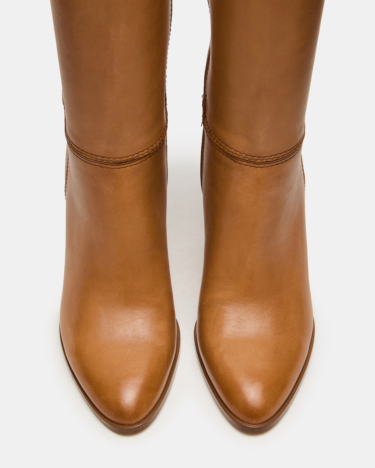 RHETT Tan Leather Knee-High Heeled Women's Boot | Steve Madden Top Pick