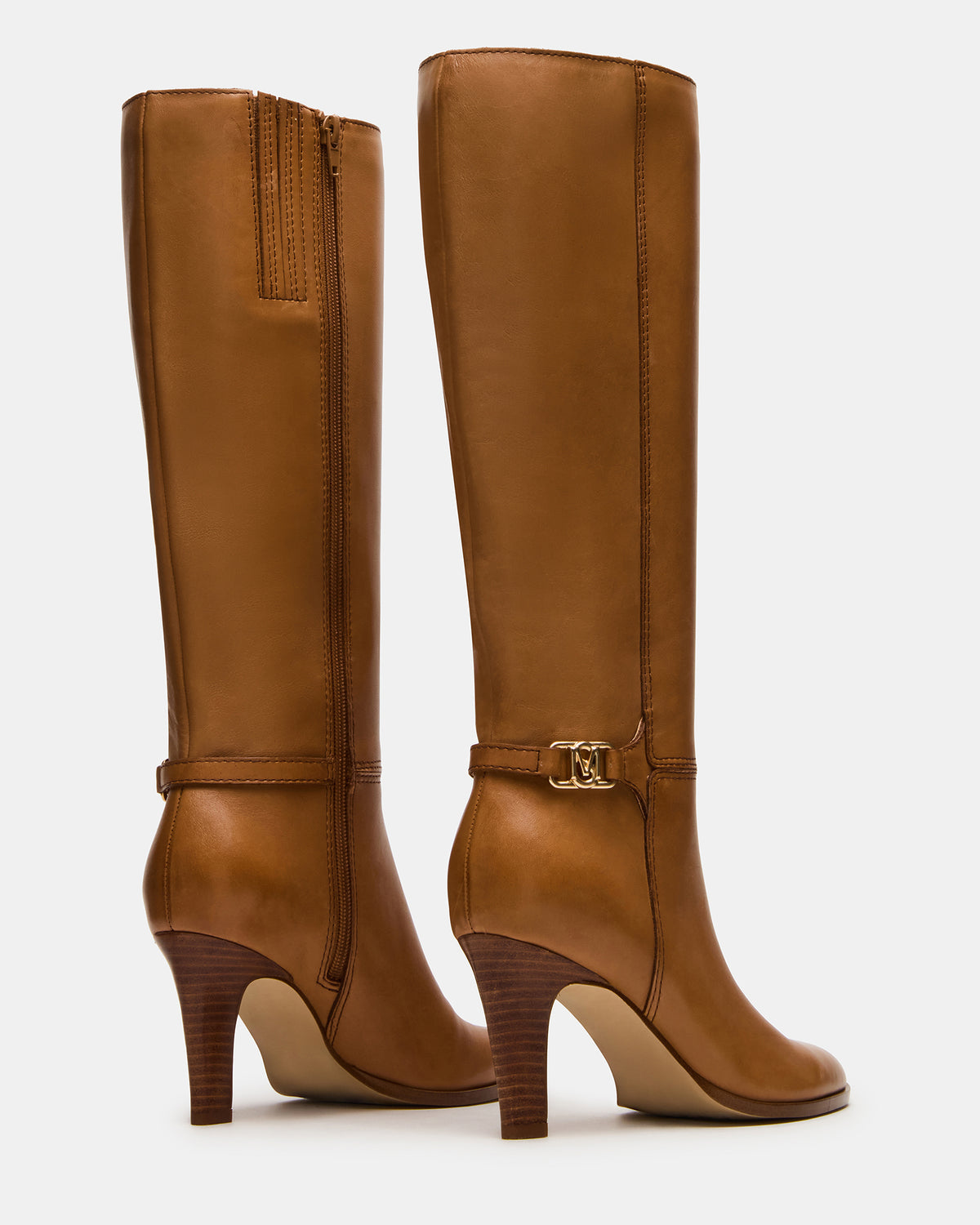 RHETT Tan Leather Knee-High Heeled Women's Boot | Steve Madden Top Pick