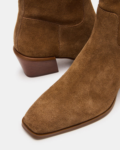 DANEY Taupe Suede Square-Toe Women's Ankle Boot | Steve Madden Exclusive
