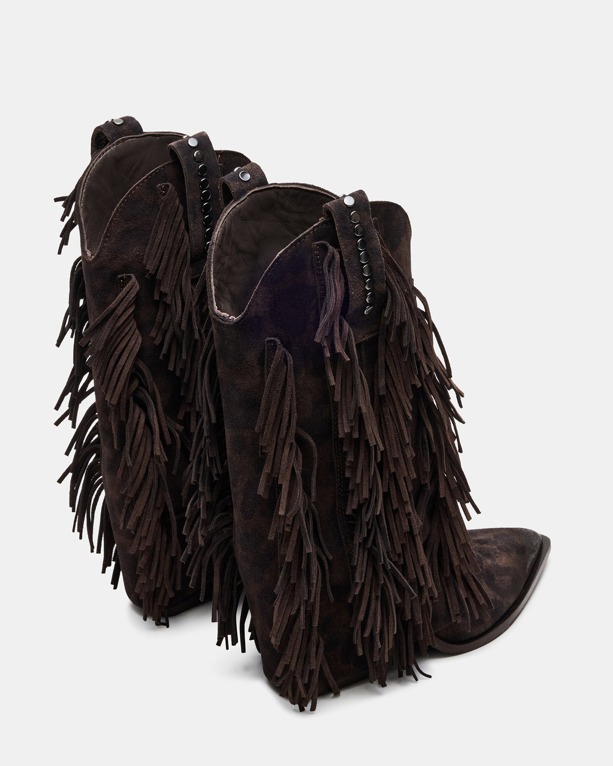 LANDMARK Brown Leopard Cuffed Fringe Western Women's Ankle Boot | Steve Madden Recommended