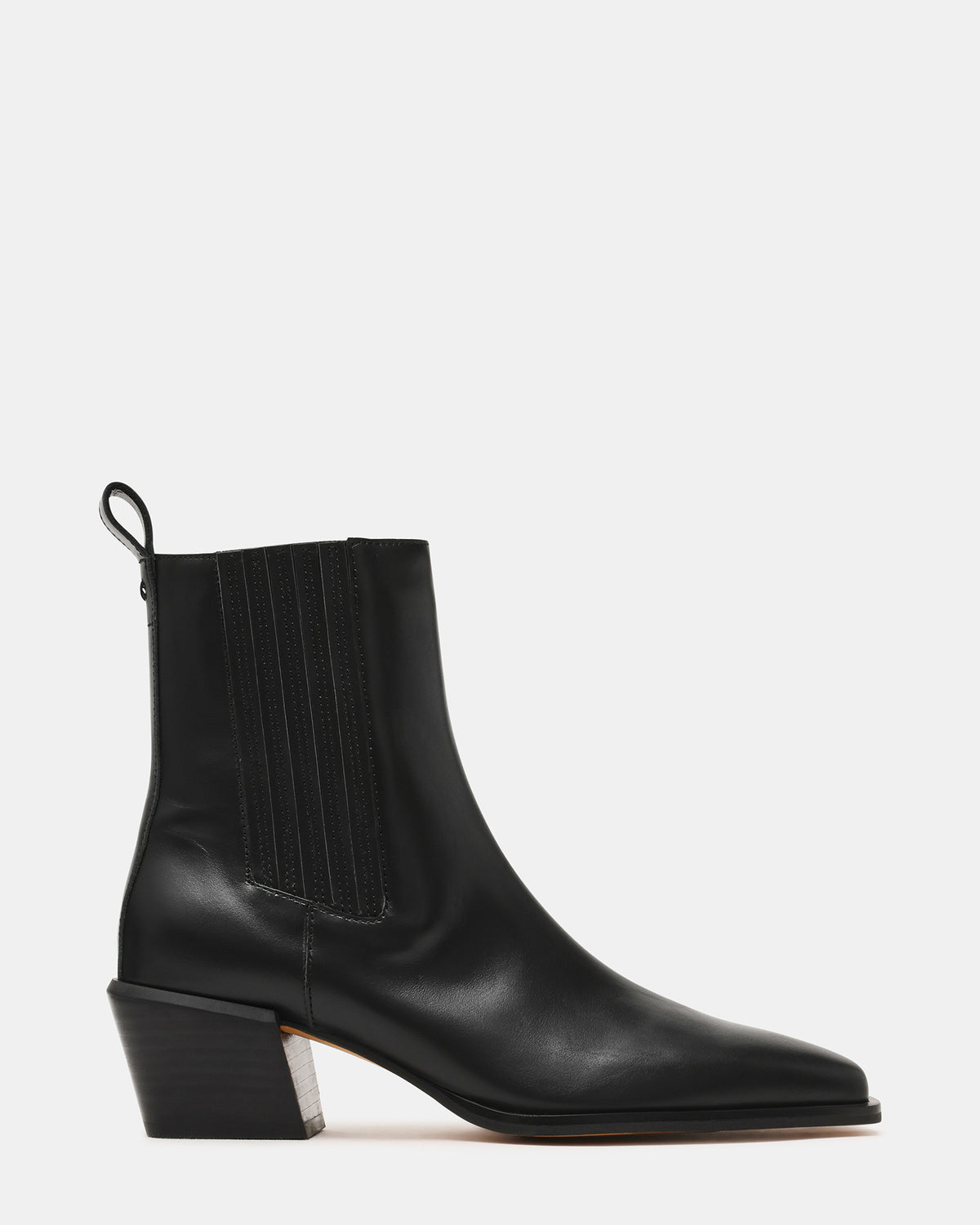 DARSEN Black Leather Square-Toe Block Heel Women's Ankle Boot | Steve Madden Hot Sale