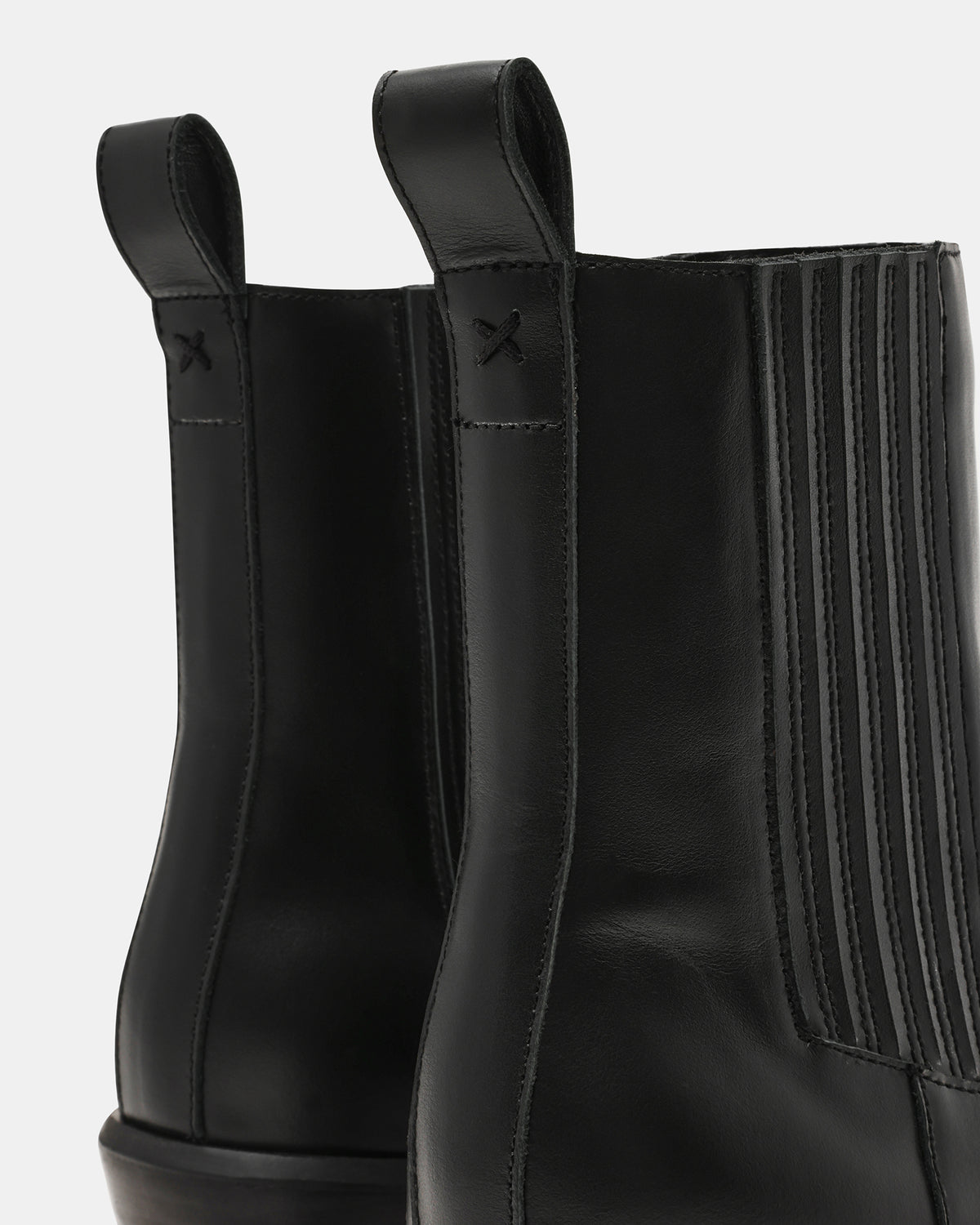 DARSEN Black Leather Square-Toe Block Heel Women's Ankle Boot | Steve Madden Hot Sale