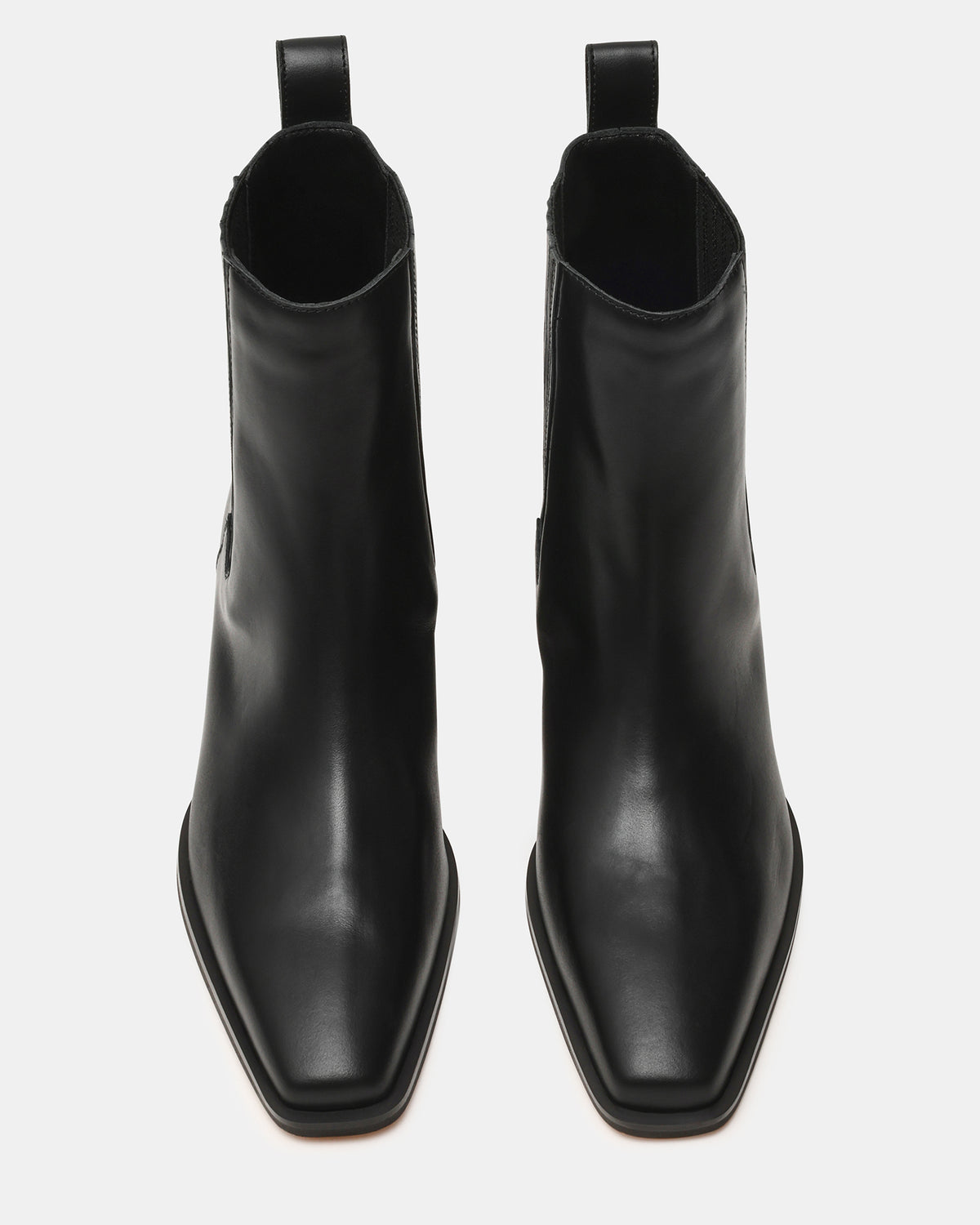 DARSEN Black Leather Square-Toe Block Heel Women's Ankle Boot | Steve Madden Hot Sale