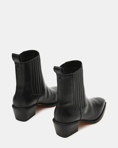 DARSEN Black Leather Square-Toe Block Heel Women's Ankle Boot | Steve Madden Hot Sale