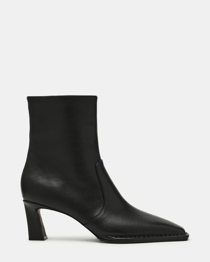 FARE Black Leather Square Toe Women's Ankle Boot | Steve Madden Classic