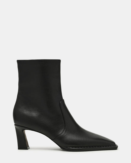 FARE Black Leather Square Toe Women's Ankle Boot | Steve Madden Classic