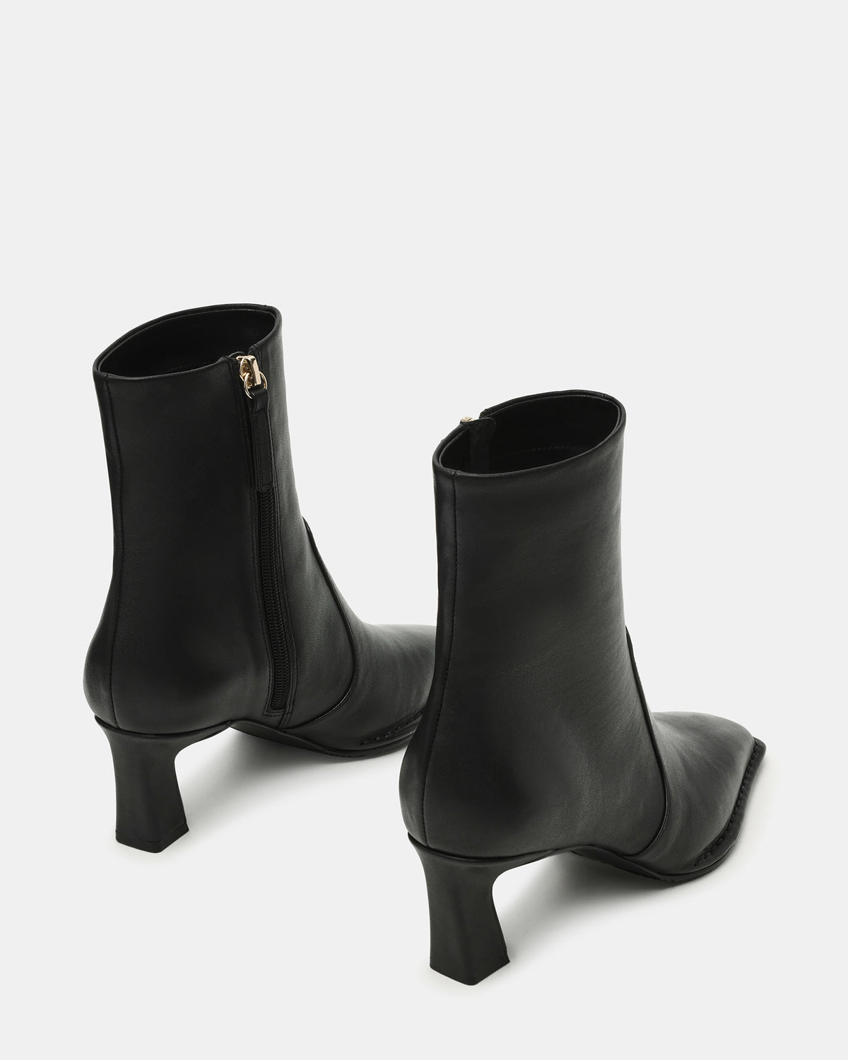 FARE Black Leather Square Toe Women's Ankle Boot | Steve Madden Classic