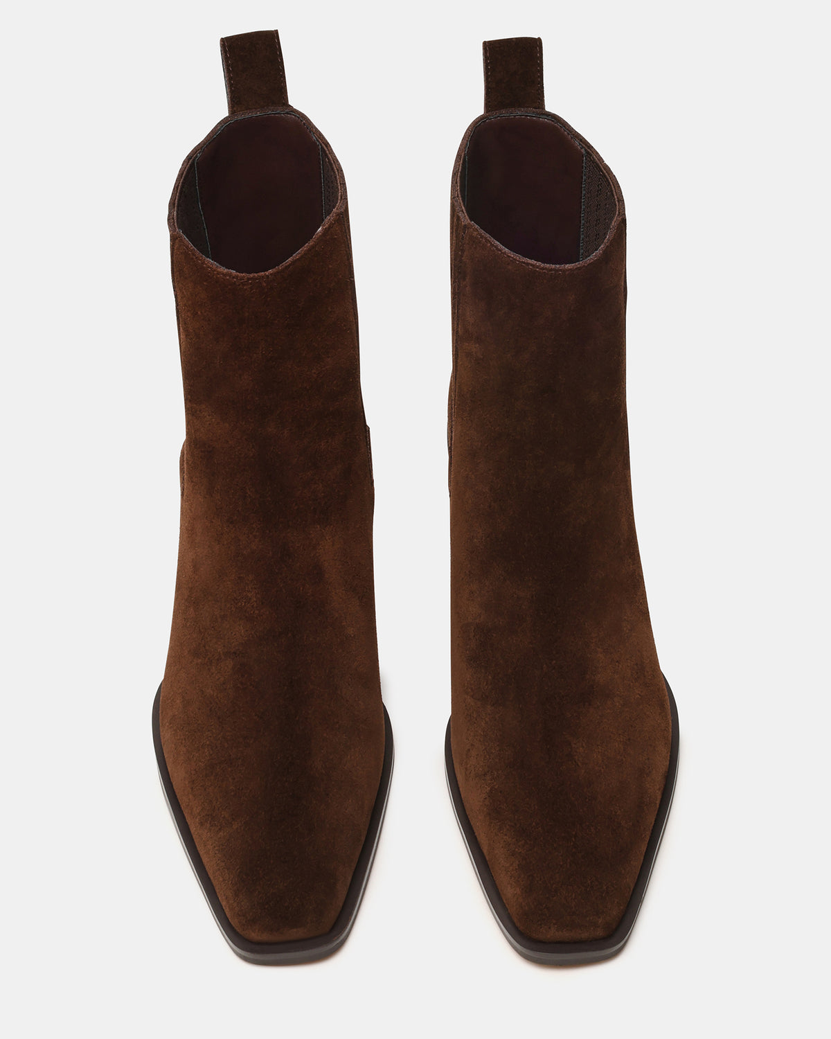 DARSEN Brown Suede Square-Toe Block Heel Women's Ankle Boot | Steve Madden Smart Buy