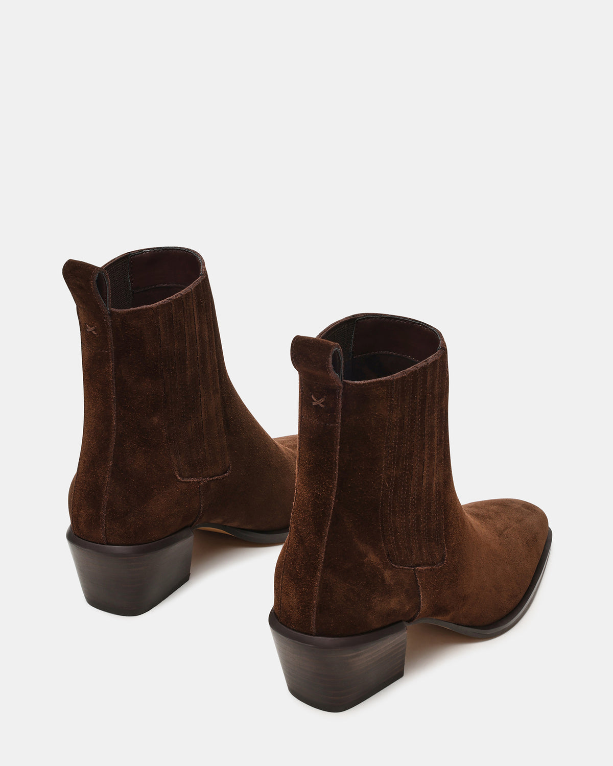 DARSEN Brown Suede Square-Toe Block Heel Women's Ankle Boot | Steve Madden Smart Buy