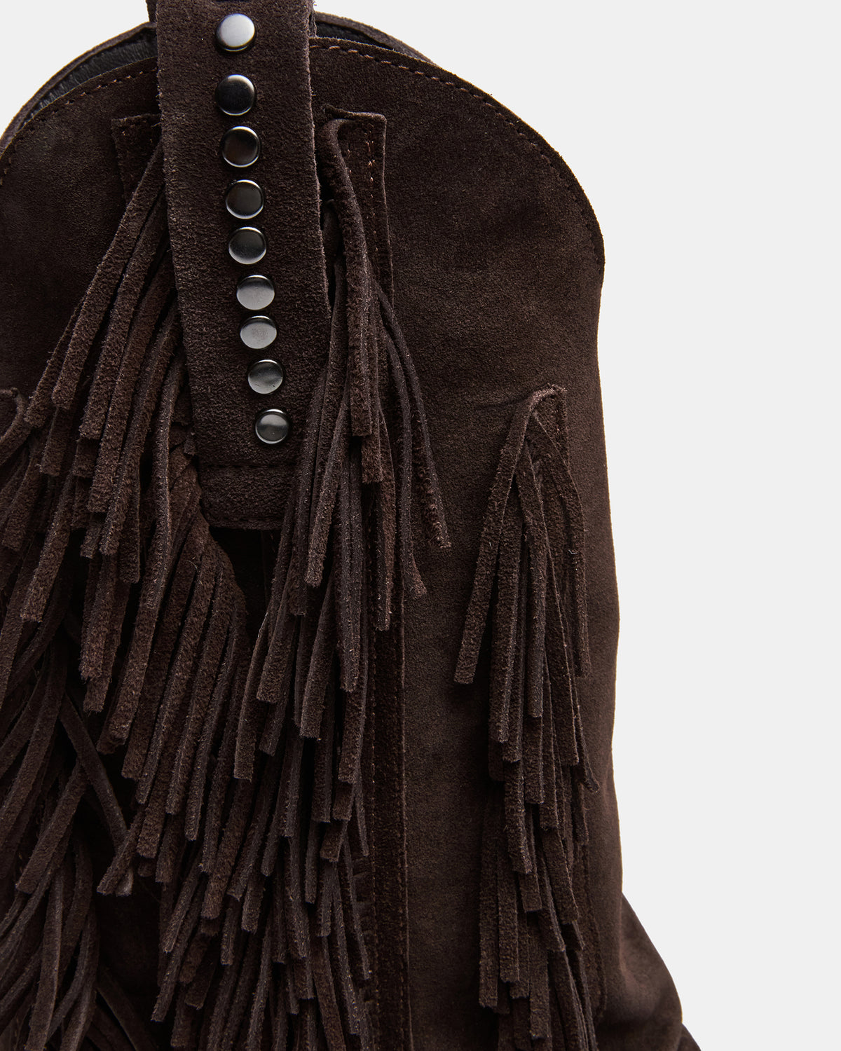 LANDMARK Brown Suede Cuffed Fringe Western Women's Ankle Boot | Steve Madden Everyday