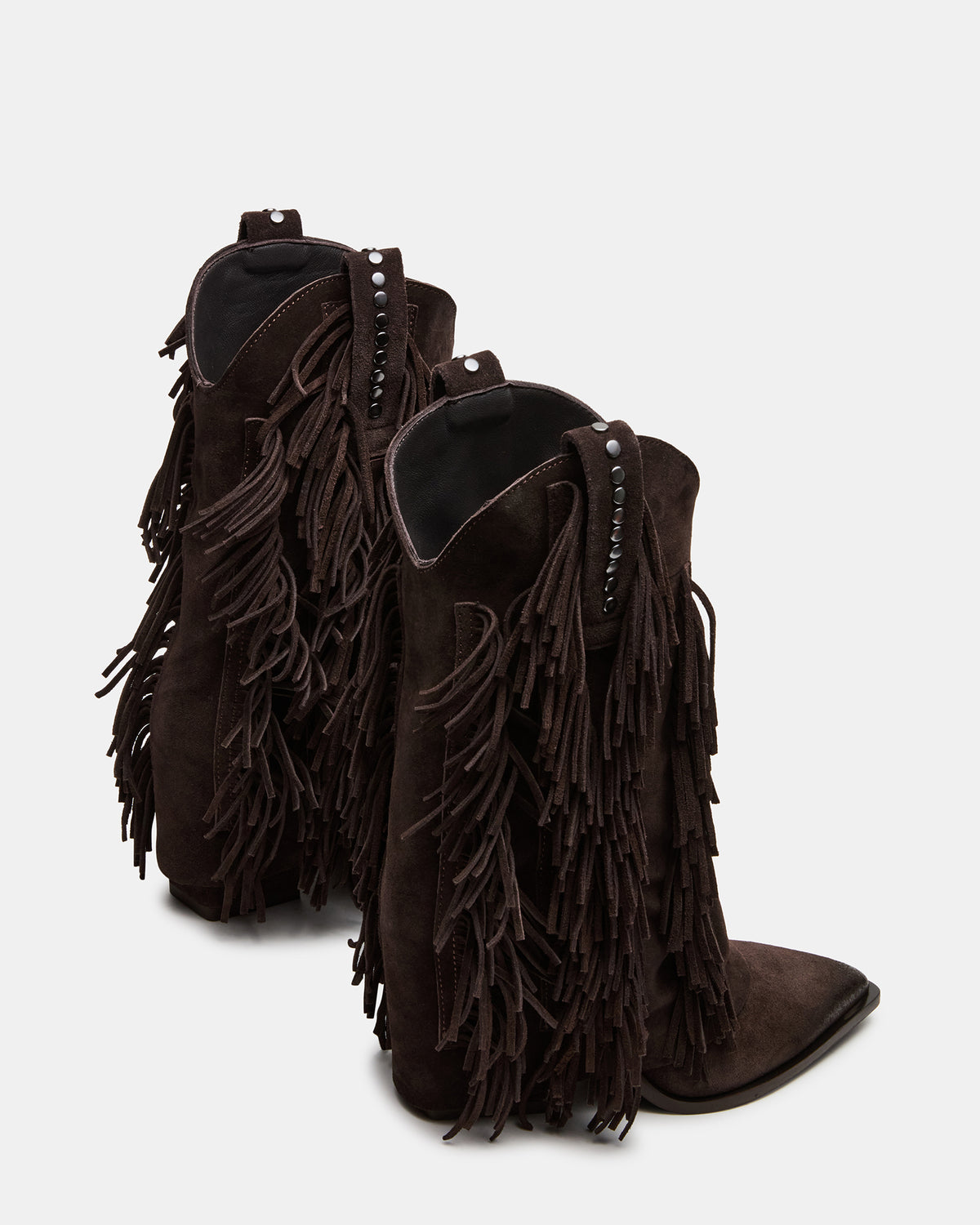 LANDMARK Brown Suede Cuffed Fringe Western Women's Ankle Boot | Steve Madden Everyday