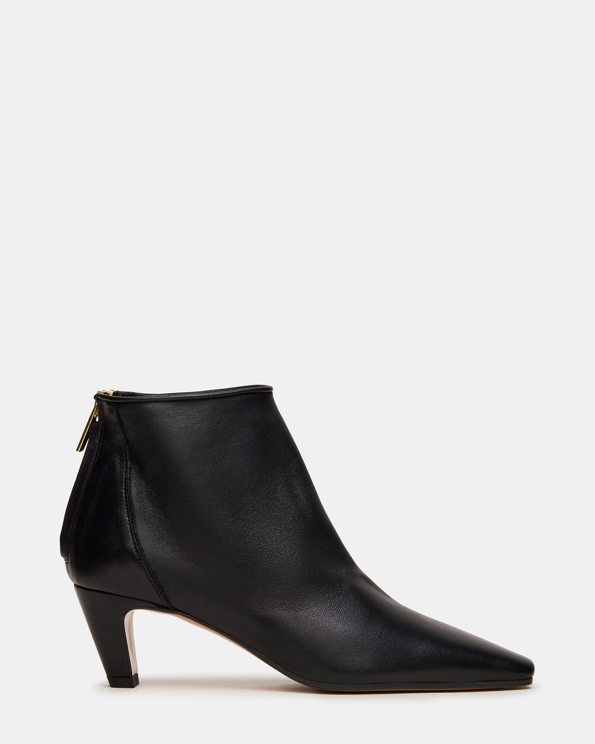 JUNO Black Leather Square-Toe Women's Ankle Boot | Steve Madden Value