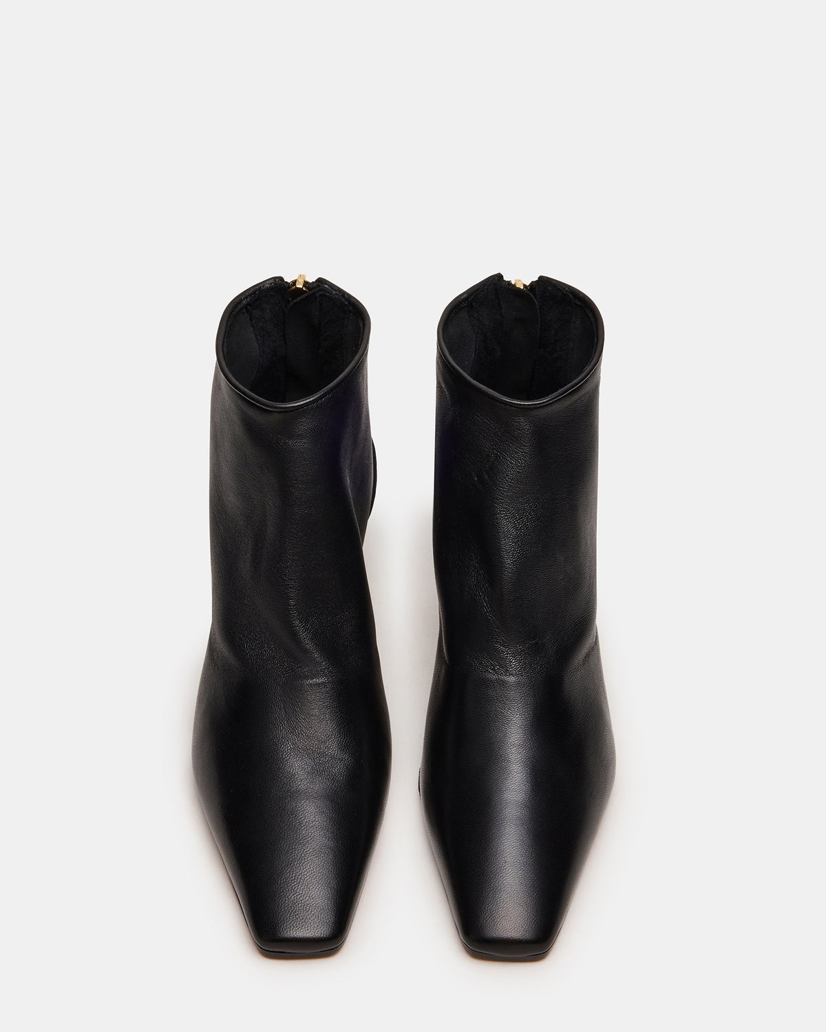 JUNO Black Leather Square-Toe Women's Ankle Boot | Steve Madden Value
