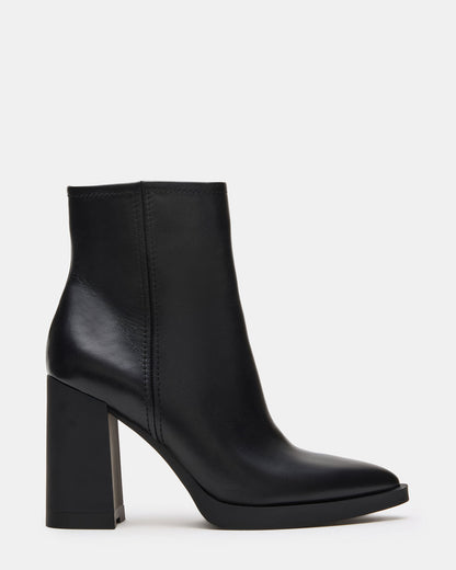 HARDEN Black Leather Women's Pointed-Toe Ankle Boot | Steve Madden Value