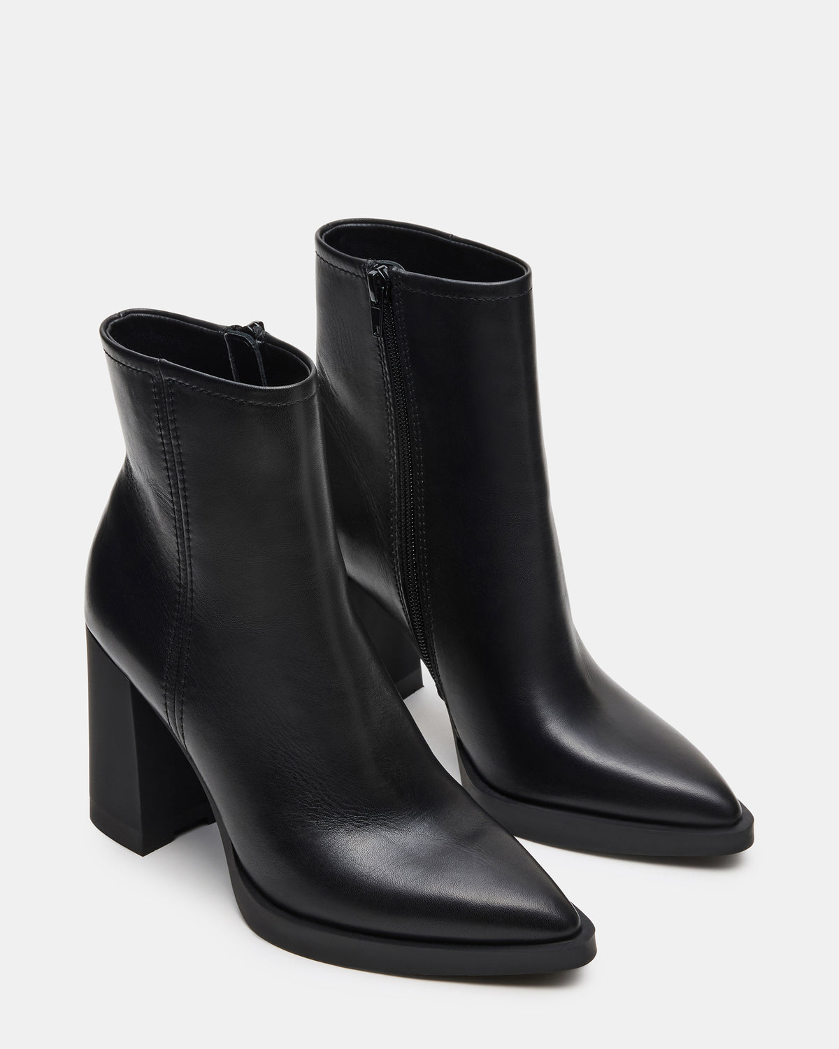 HARDEN Black Leather Women's Pointed-Toe Ankle Boot | Steve Madden Value