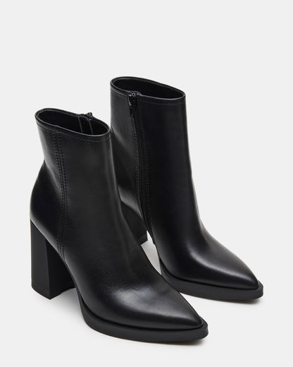 HARDEN Black Leather Women's Pointed-Toe Ankle Boot | Steve Madden Value