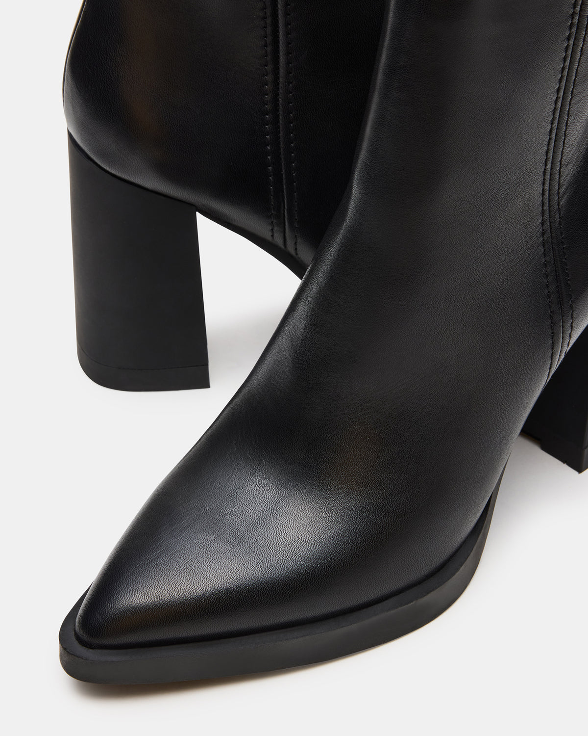 HARDEN Black Leather Women's Pointed-Toe Ankle Boot | Steve Madden Value