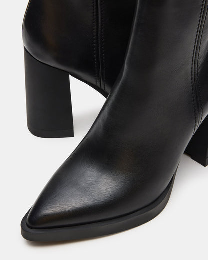 HARDEN Black Leather Women's Pointed-Toe Ankle Boot | Steve Madden Value