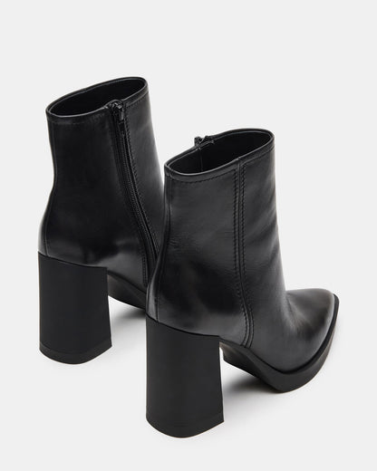 HARDEN Black Leather Women's Pointed-Toe Ankle Boot | Steve Madden Value