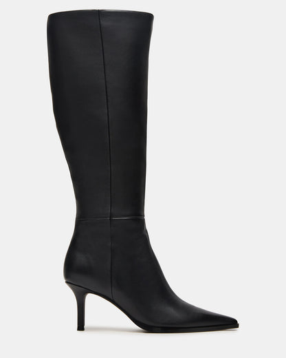 LINGO Black Leather Pointed-Toe Knee-High Women's Boot | Steve Madden Popular