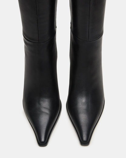 LINGO Black Leather Pointed-Toe Knee-High Women's Boot | Steve Madden Popular