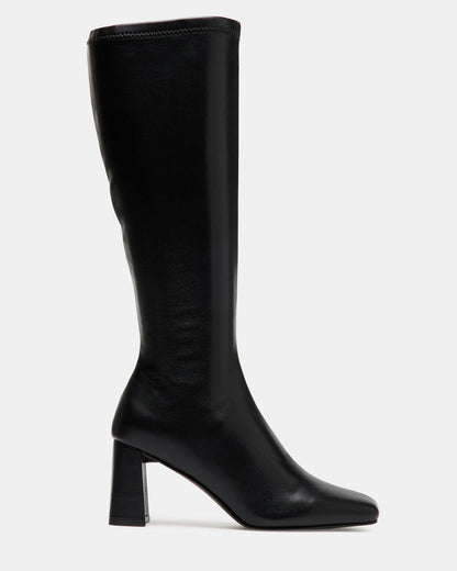 HOLLY Black Women's Knee-High Square-Toe Boot | Steve Madden Special Offer