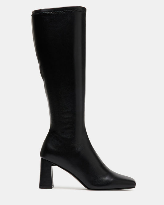 HOLLY Black Women's Knee-High Square-Toe Boot | Steve Madden Special Offer
