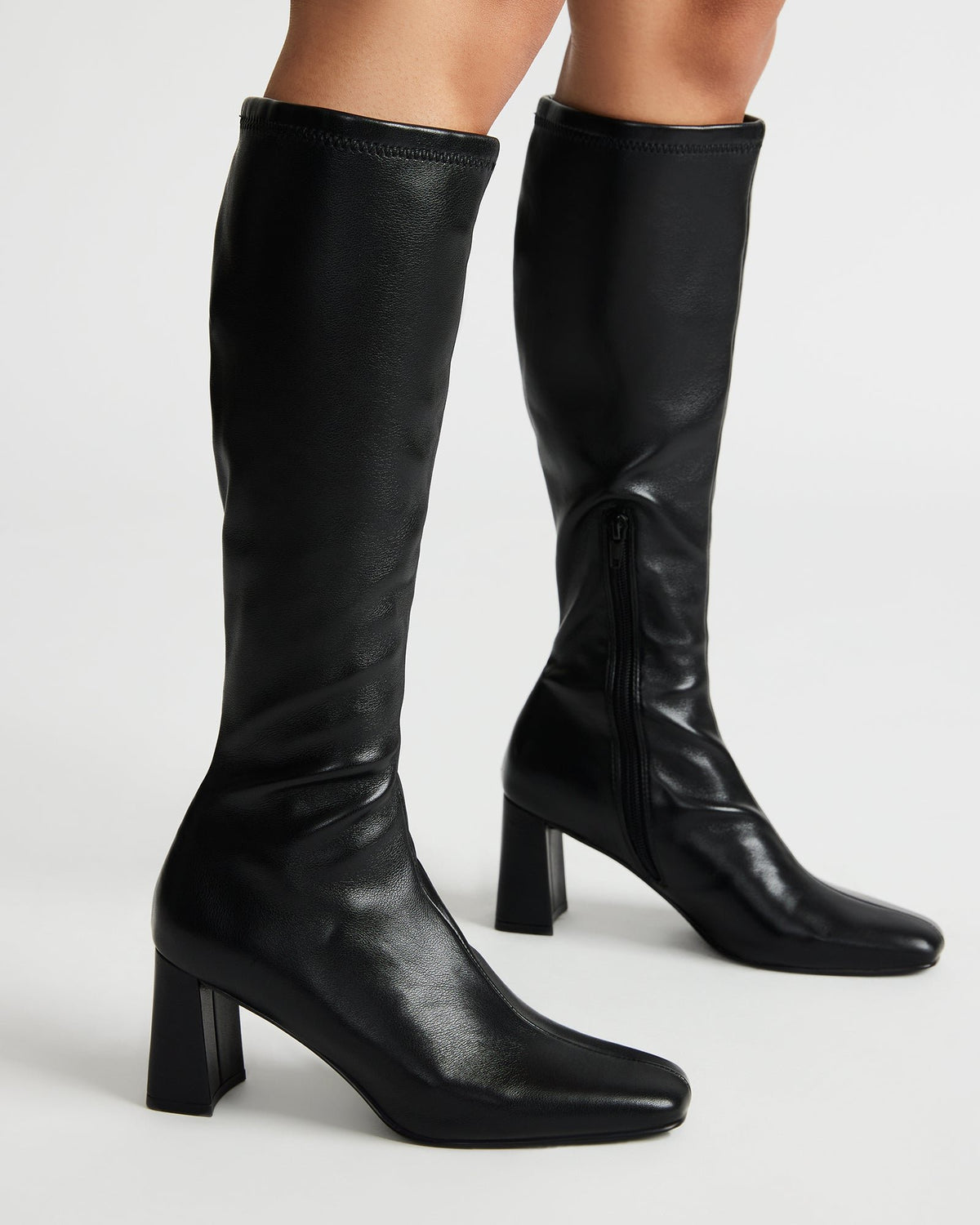 HOLLY Black Women's Knee-High Square-Toe Boot | Steve Madden Special Offer