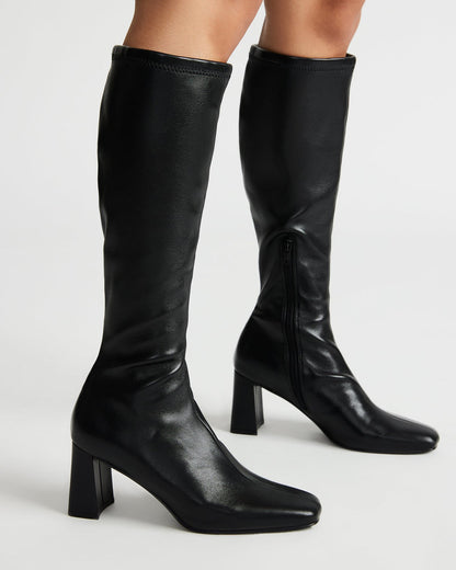 HOLLY Black Women's Knee-High Square-Toe Boot | Steve Madden Special Offer