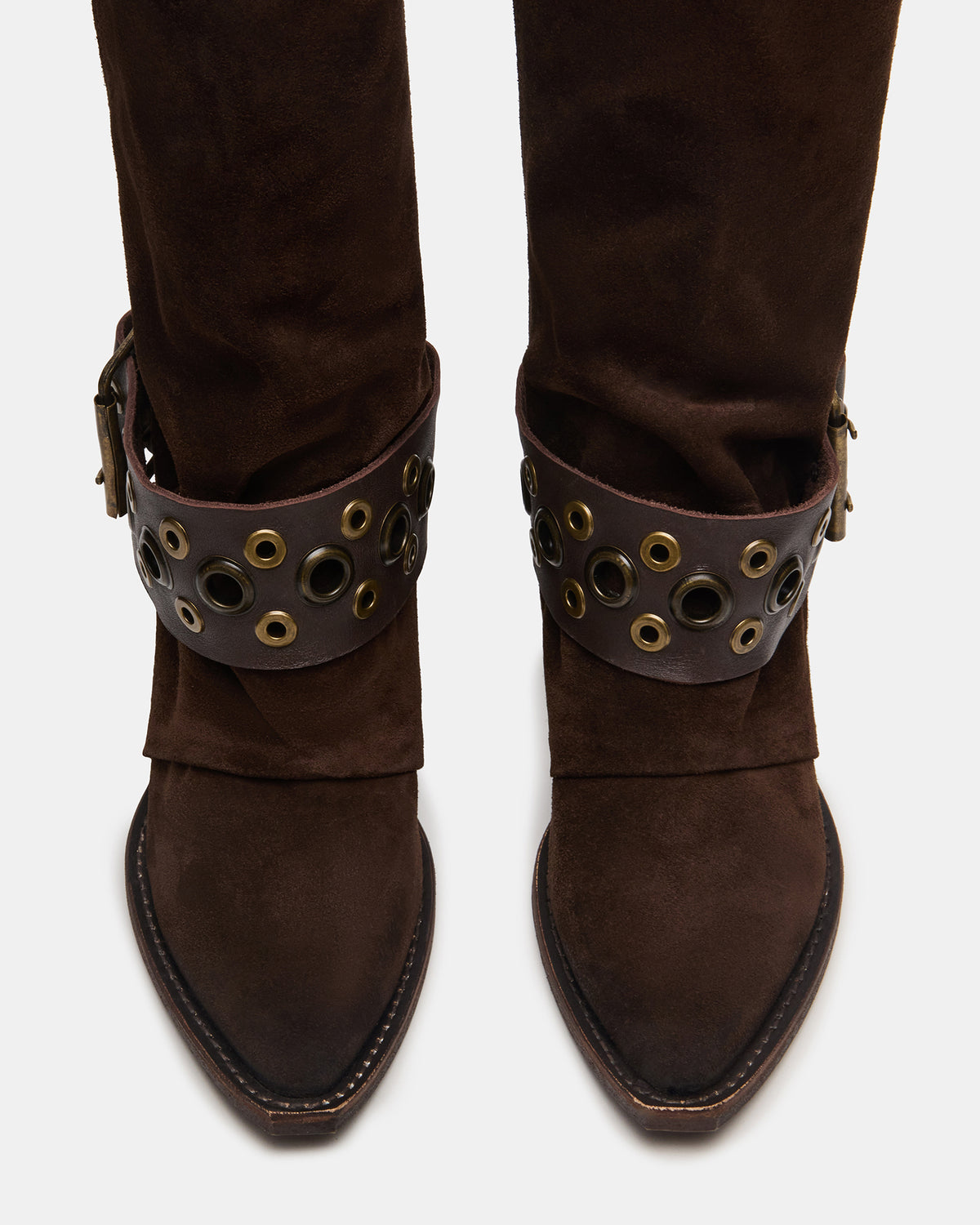 ASHWOOD Brown Suede Pointed-Toe Western Women's Boot | Steve Madden Discount