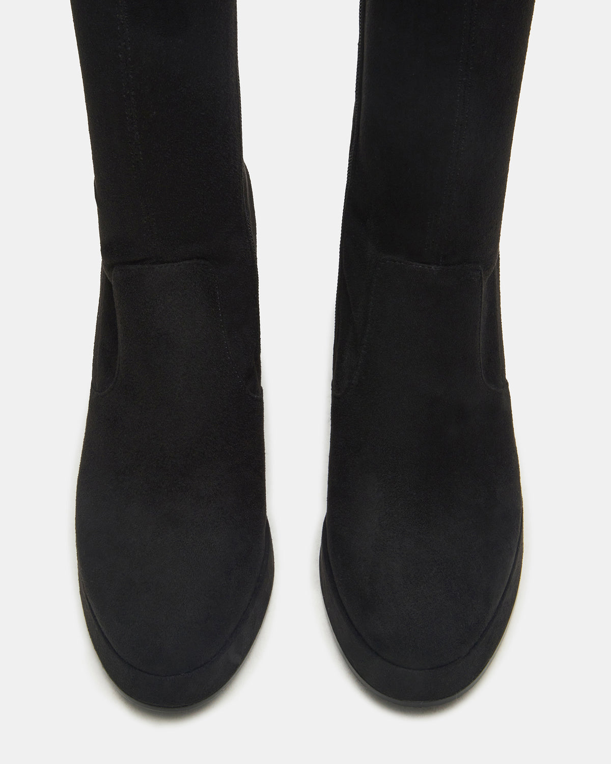 TWAIN Black Knee-High Block Heel Women's Boot | Steve Madden Great Value
