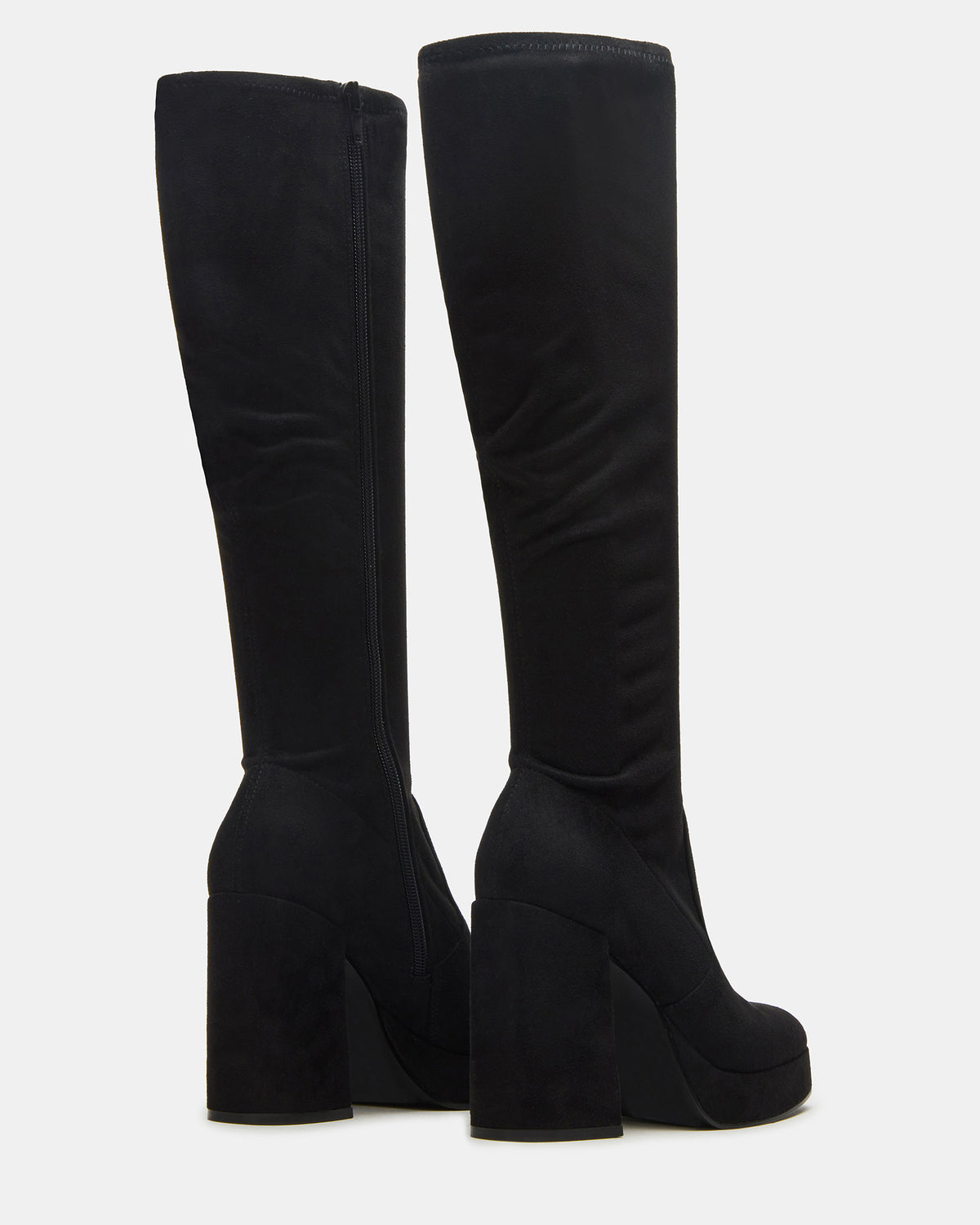 TWAIN Black Knee-High Block Heel Women's Boot | Steve Madden Great Value
