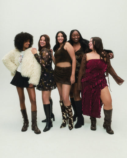 NITRO Brown Cow Print Wide Calf Pointed-Toe Stiletto Heel Knee-High Women's Boots | Steve Madden Value