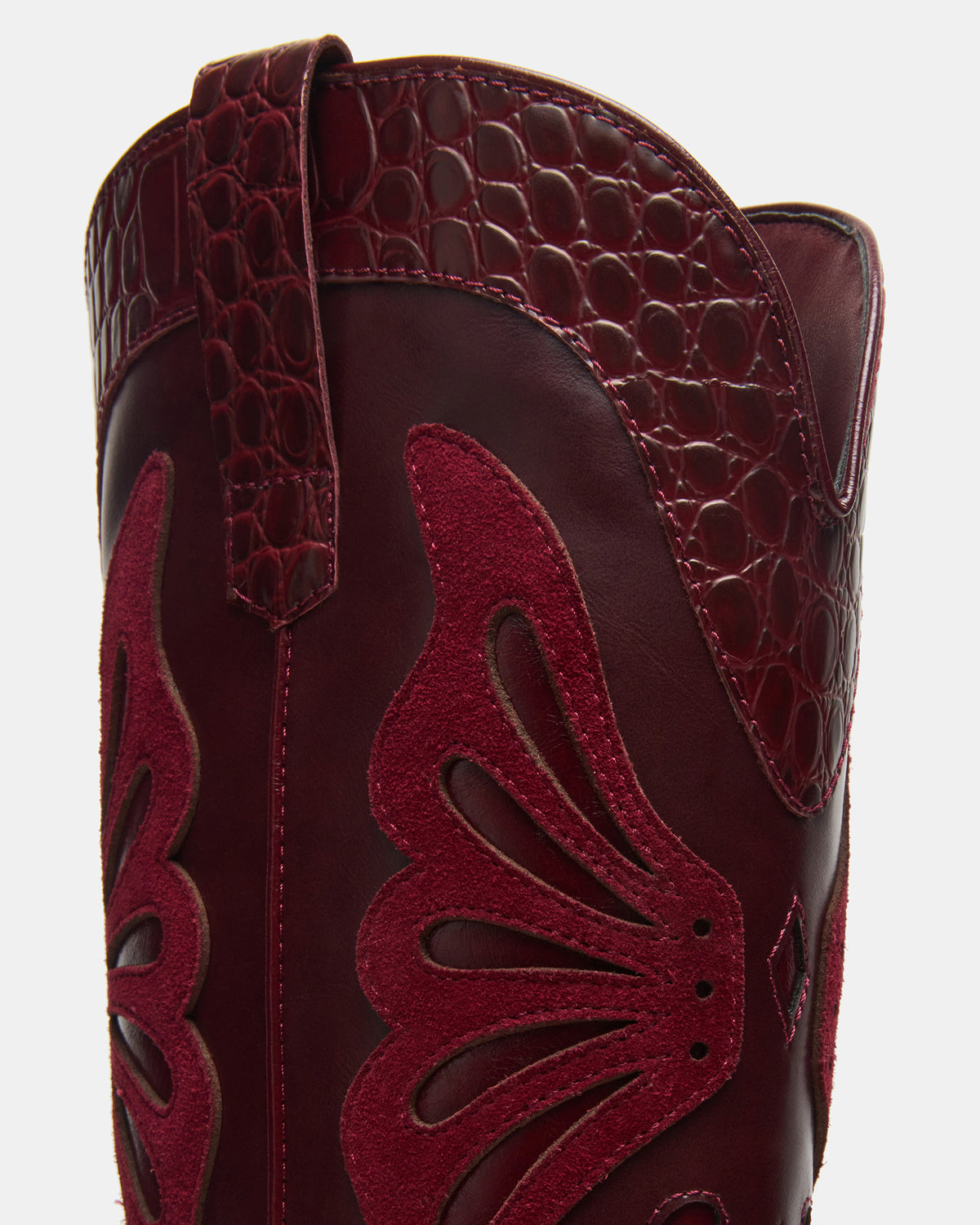 KAZ Burgundy Pointed-Toe Knee-High Block Heel Western Women's Boot | Steve Madden Special Offer