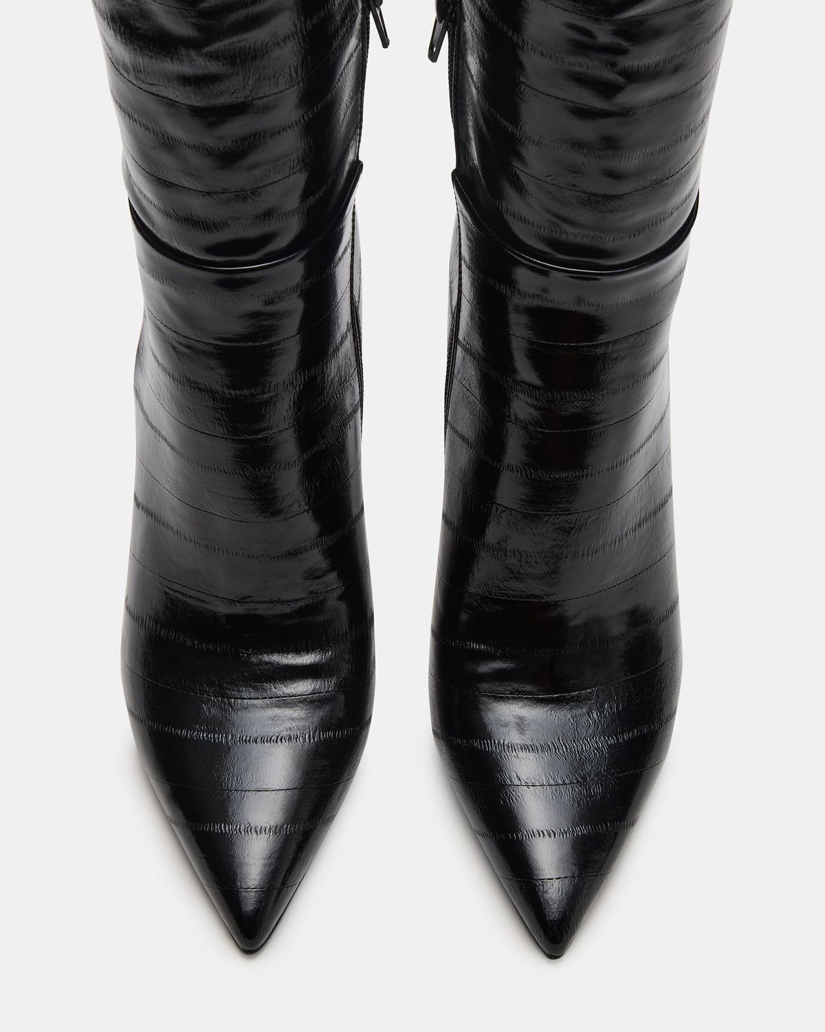 NITRO Black Eel Pointed-Toe Stiletto Heel Knee-High Women's Boots | Steve Madden Everyday