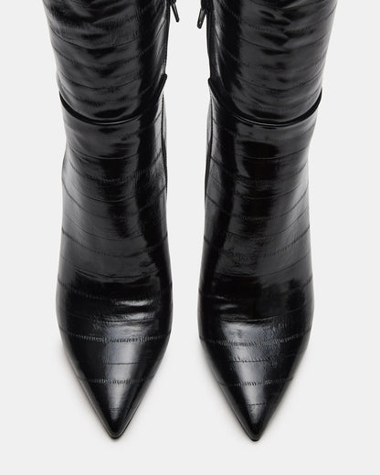 NITRO Black Eel Pointed-Toe Stiletto Heel Knee-High Women's Boots | Steve Madden Everyday